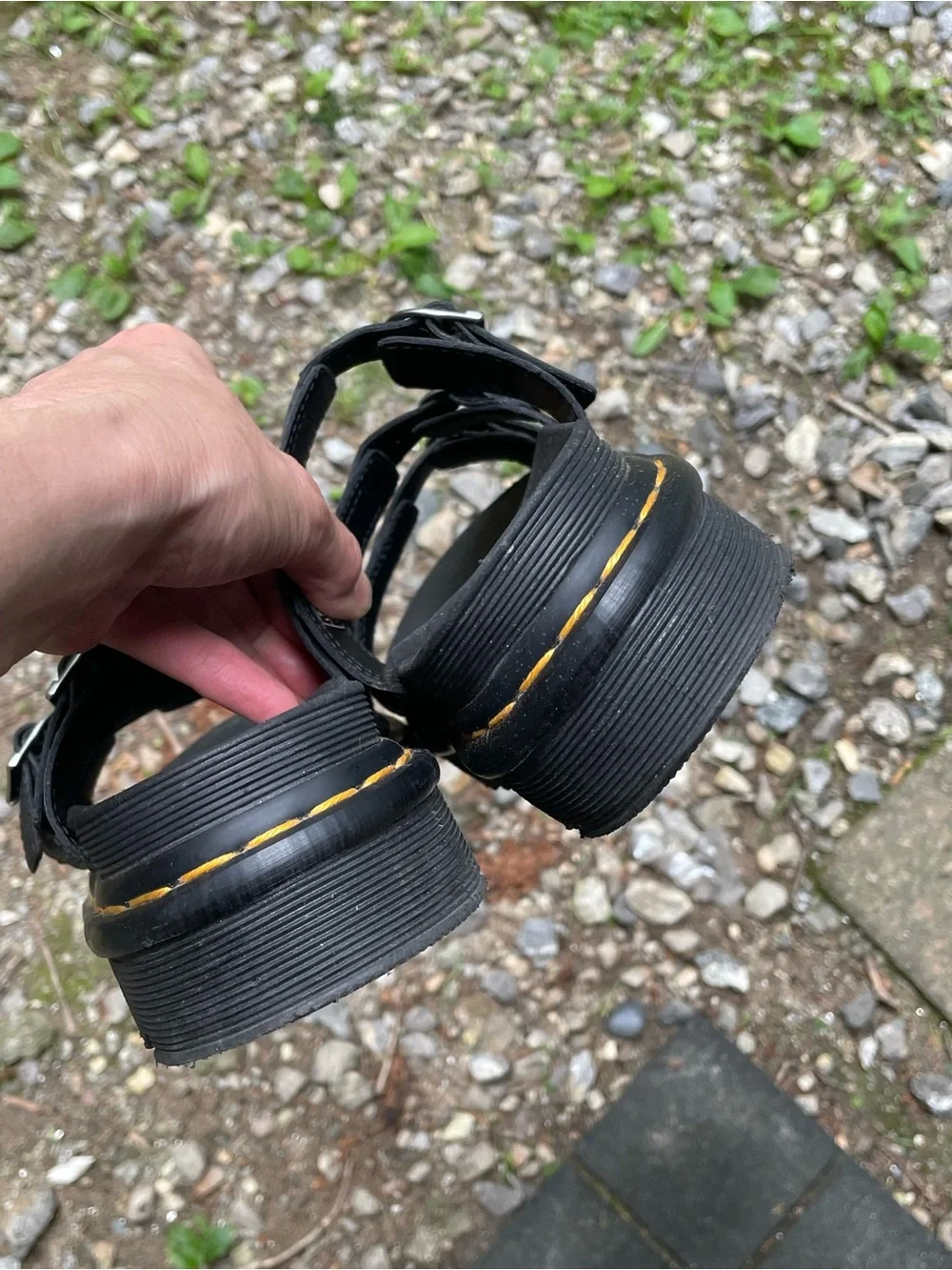 Dr Martens Blaire Slide Platform Black Sandals Size 8